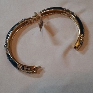 unknown Jewelry - Teal/Gold Open Clasp Bracelet unknown Jewelry - Teal/Gold Open Clasp Bracelet